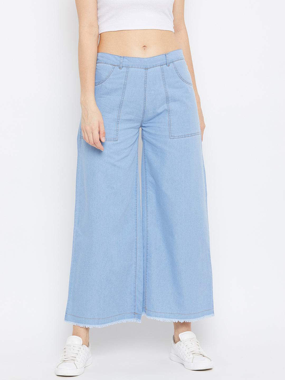 Light Blue Parallel Denim Trouser - Main Image