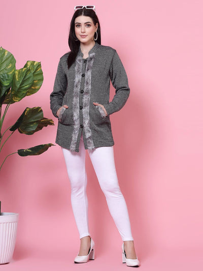 White and dark fawn solid woolen leggings with elasticated waistband and drawstring closure, pack of 2.
