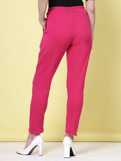Fawn solid woolen Afghani salwar with elasticated waistband.