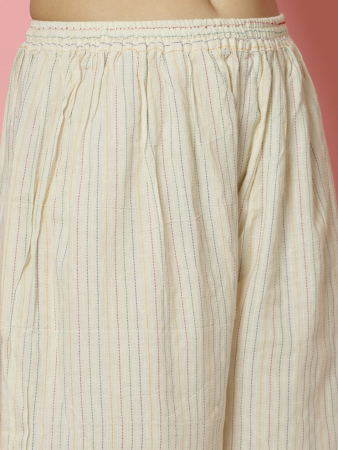 Kantha work loose fit Afghani salwar in high-quality cotton with a billowy silhouette.