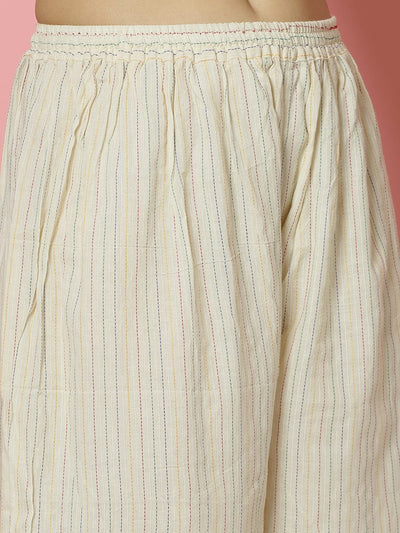 Kantha work loose fit Afghani salwar in high-quality cotton with a billowy silhouette.