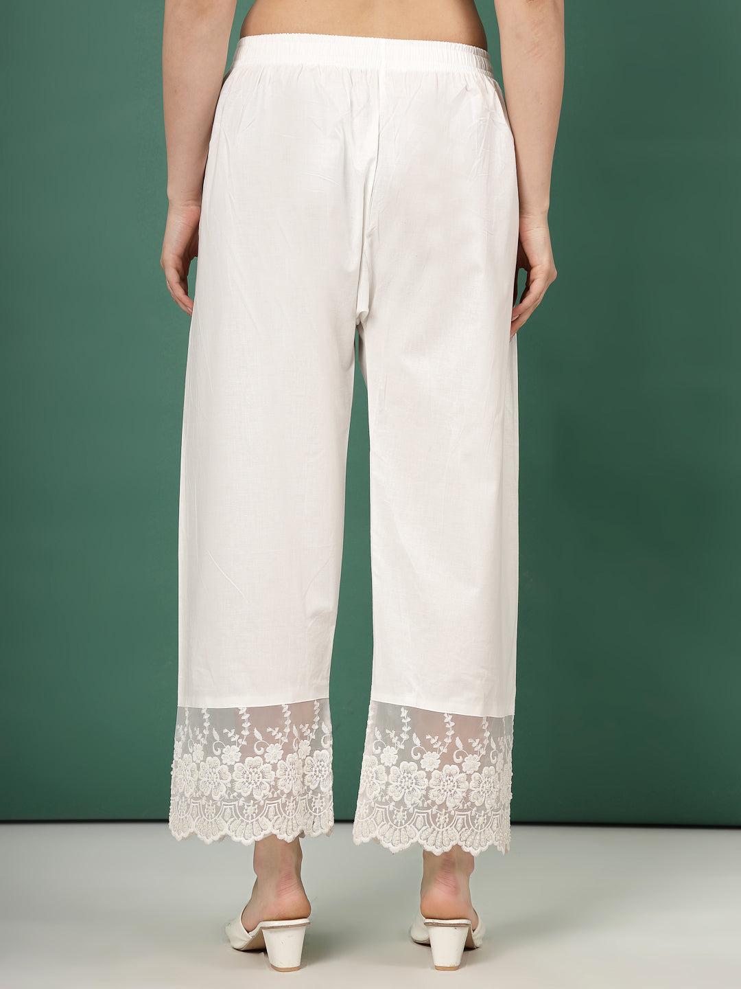 Off white palazzo pants online outlet