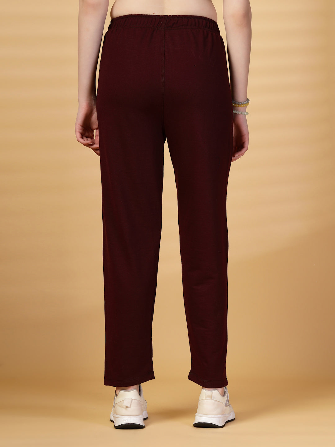 Wine Solid Regular Fit Track Pants