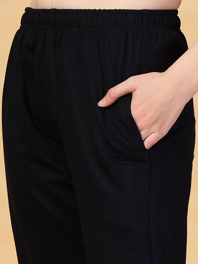 Pink Solid Regular Fit Track Pants