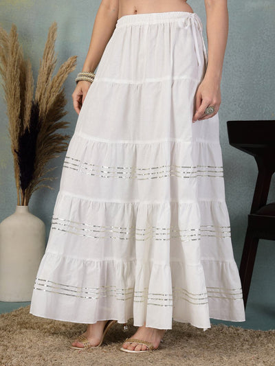 Cotton White Skirt for Women – Perfect for Casual and Festive Wear