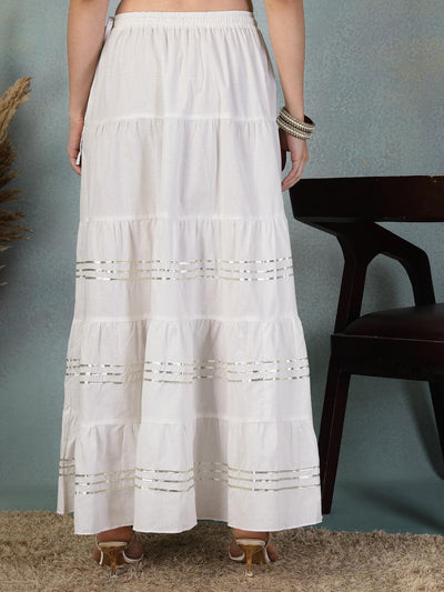 Cotton White Skirt for Women – Perfect for Casual and Festive Wear