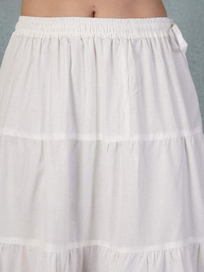 Cotton White Skirt for Women – Perfect for Casual and Festive Wear