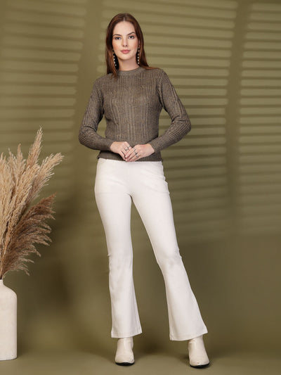 Olive Knitted Woollen Sweater