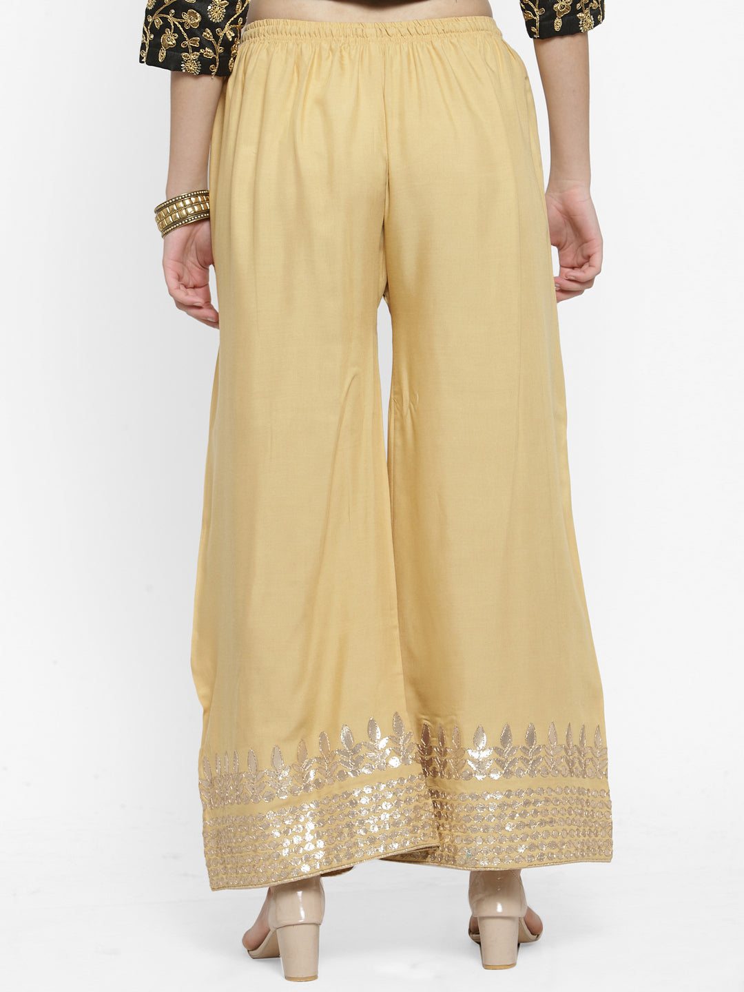 Fawn Gotta Patti Rayon Palazzo with elastic waistband and flared cut.