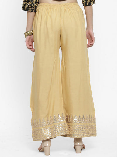 Fawn Gotta Patti Rayon Palazzo with elastic waistband and flared cut.