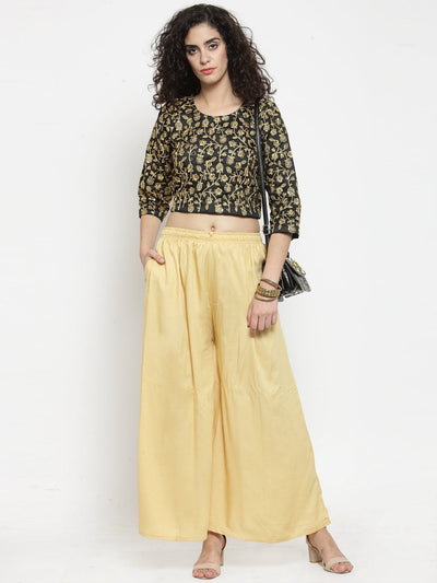 Fawn solid rayon sharara for women, stylish and casual wear.
