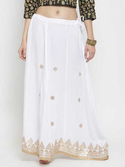 Clora White Gotta Patti Rayon Skirt
