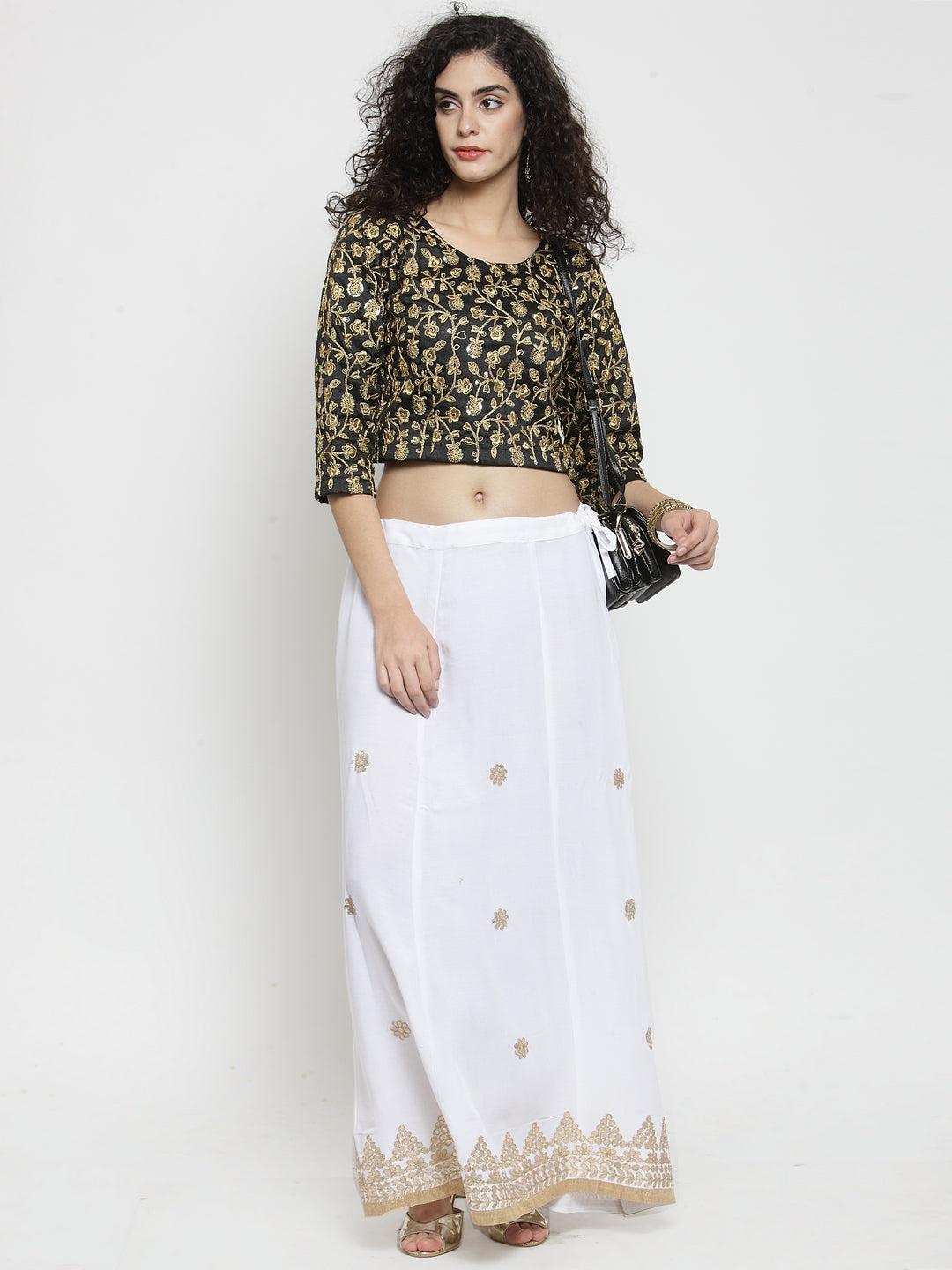 Clora White Gotta Patti Rayon Skirt