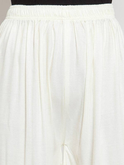 Clora Off-White Flared Solid Gharara