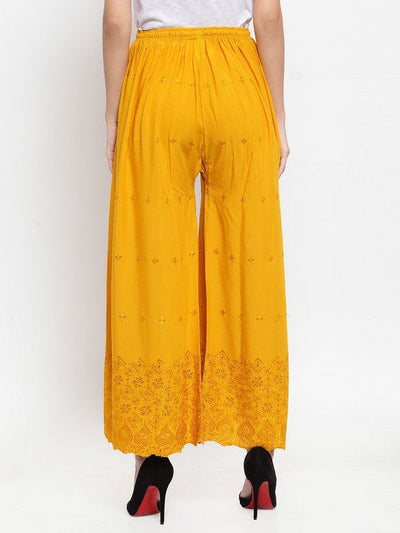 Clora Mustard Chikankari Rayon Sharara