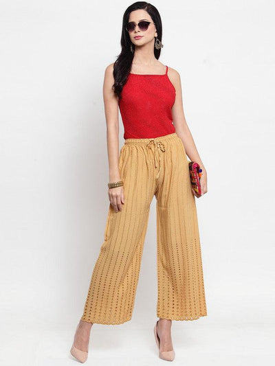 Clora Fawn Rayon Straight Palazzo
