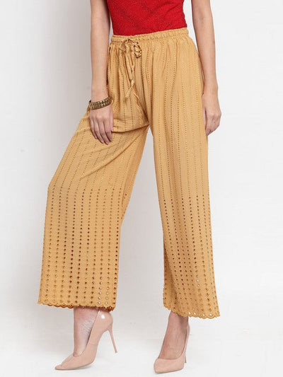 Clora Fawn Rayon Straight Palazzo