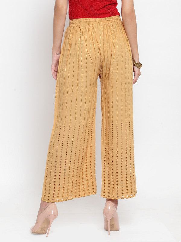 Clora Fawn Rayon Straight Palazzo