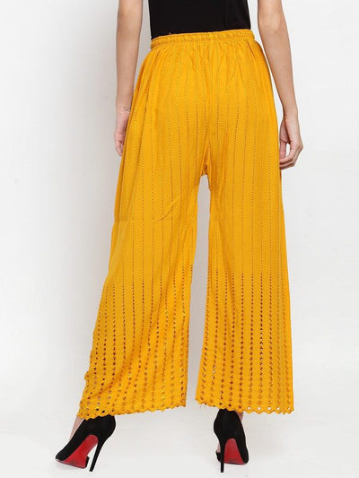 Mustard Rayon Straight Palazzo with soft fabric and stylish design.