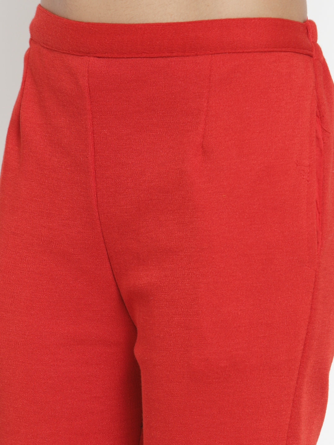 Clora Red Woolen Pencil Pant