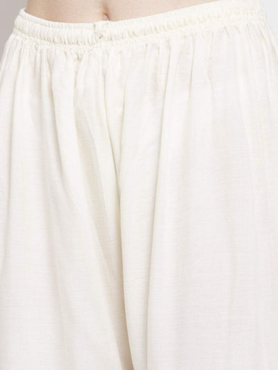Clora Off-White Printed Rayon Palazzo