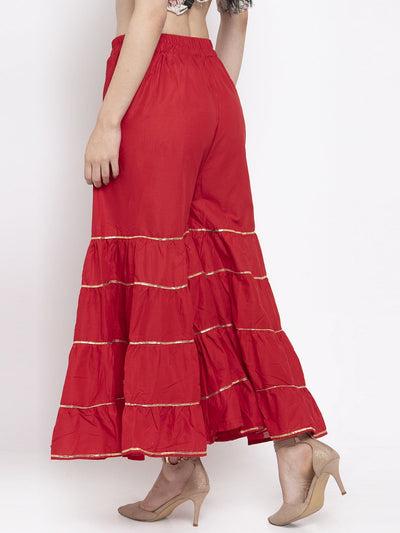 Clora Red Gotta Patti Gharara