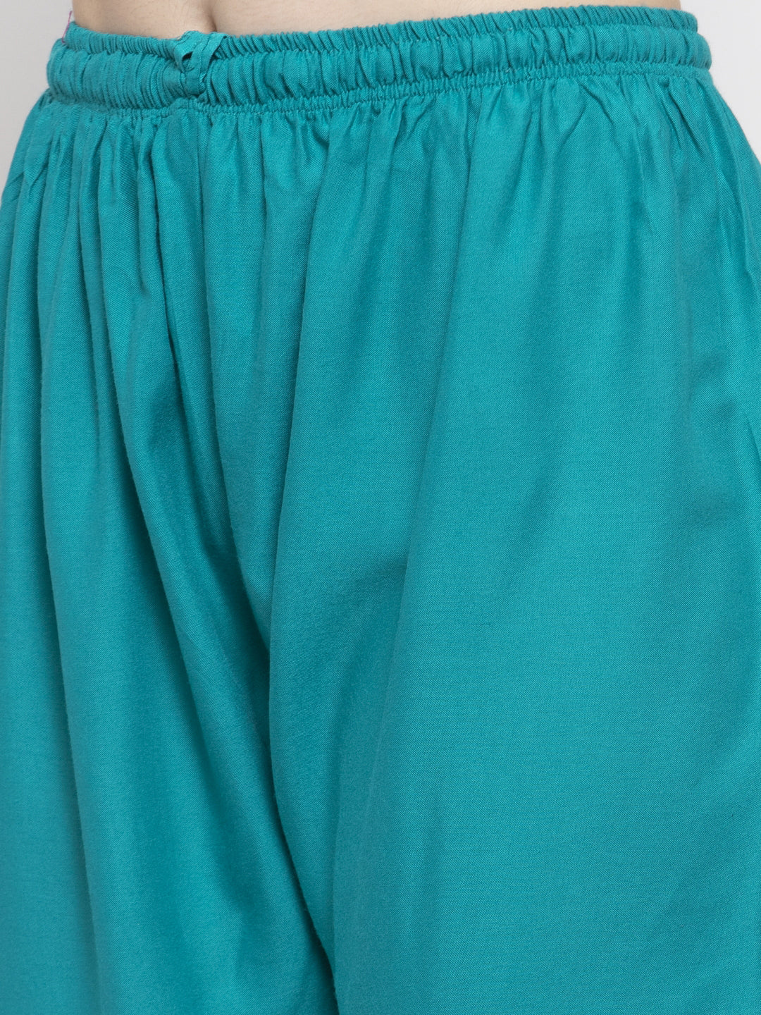 Clora Turquoise Solid Rayon Palazzo
