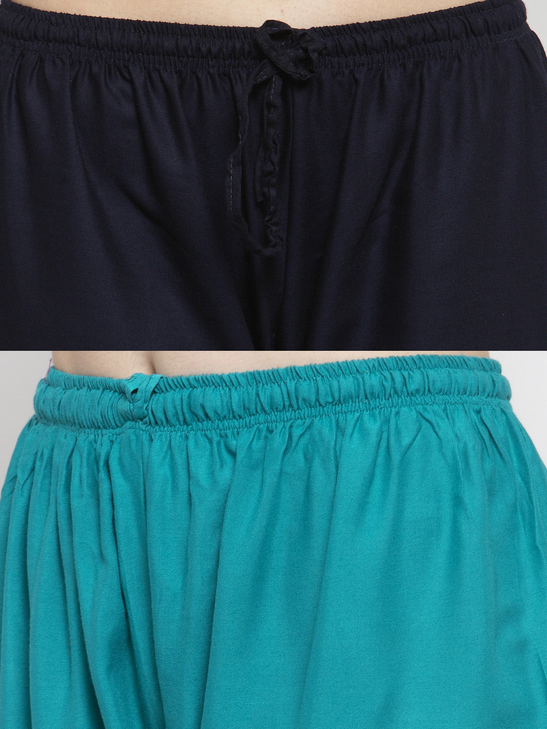Clora Solid Turquoise & Navy Blue Rayon Palazzo (Pack Of 2)