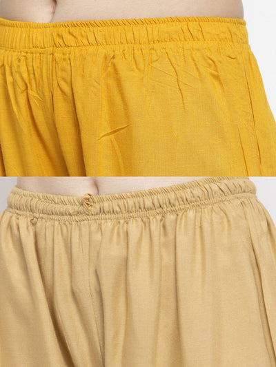 Solid Fawn and Mustard Rayon Palazzo Pack of 2 by Clora Creation