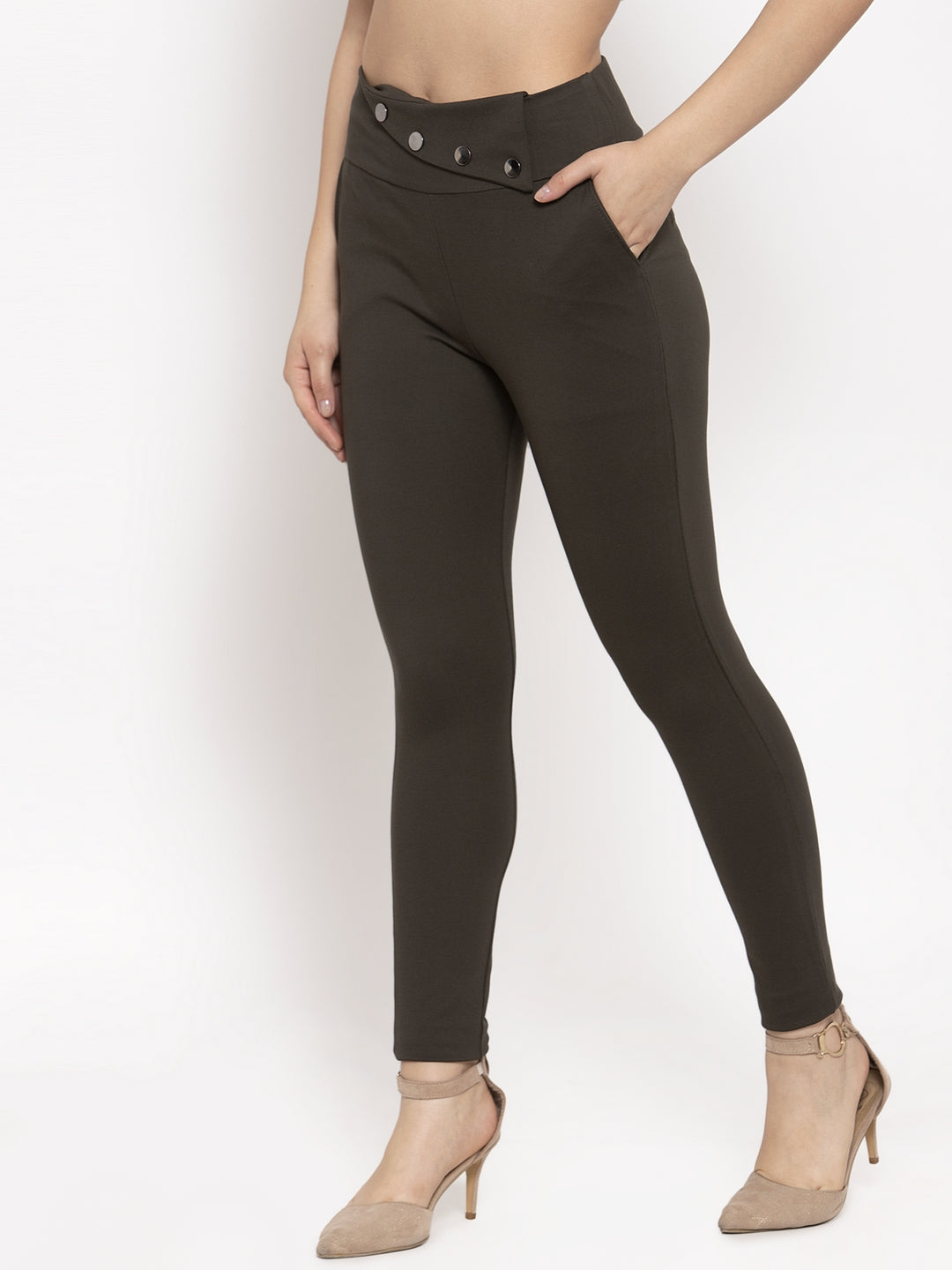 Clora Olive Relaxed Fit Jeggings