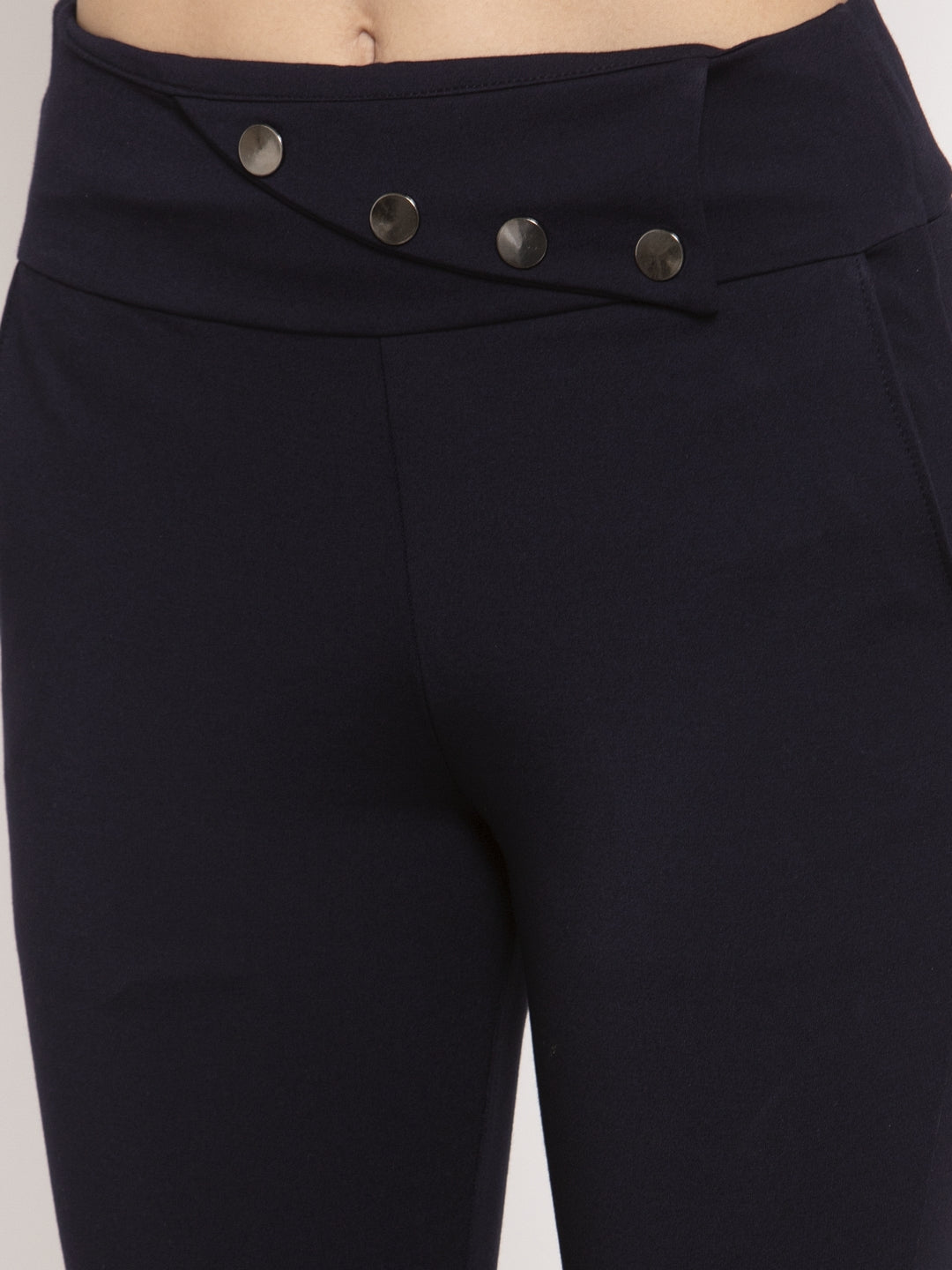 Clora Navy Blue Relaxed Fit Jeggings