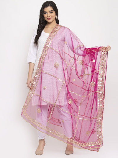 Clora Magenta Gotta Patti Net Dupatta