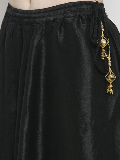 Clora Black Flared Embellished Skirt