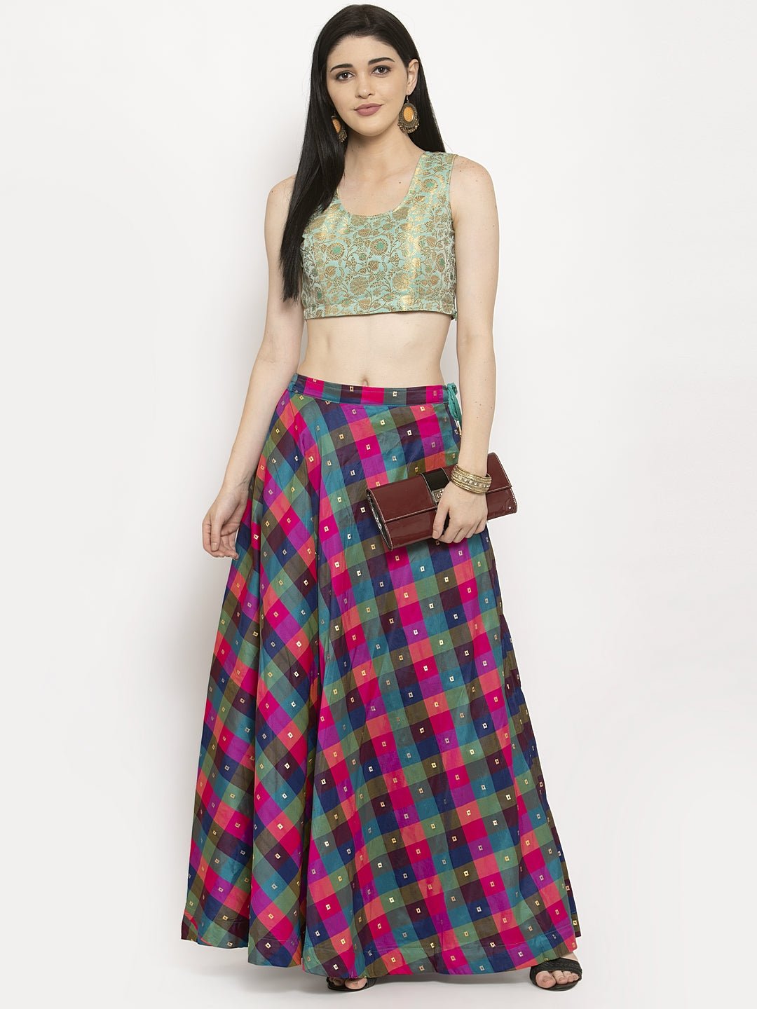 Clora Multicoloured Checked Skirt