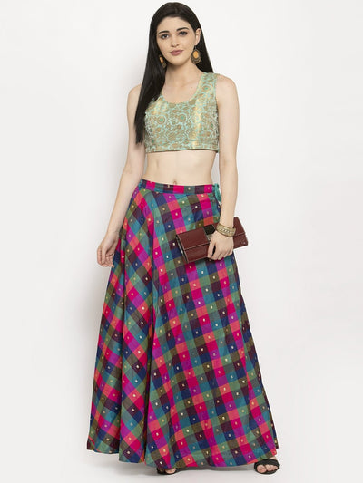 Clora Multicoloured Checked Skirt