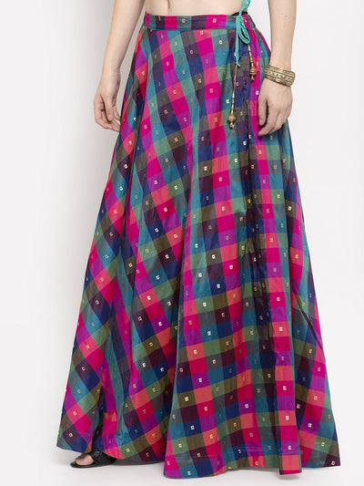 Clora Multicoloured Checked Skirt