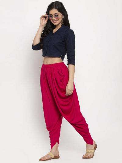 Clora Magenta Rayon Dhoti Salwar