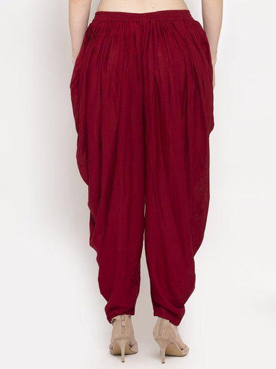 Clora Maroon Rayon Dhoti Salwar
