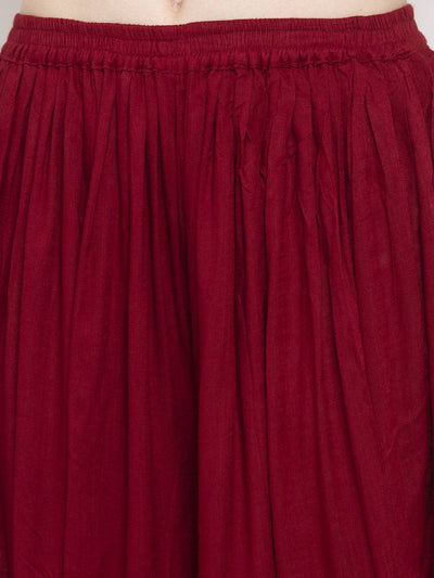 Clora Maroon Rayon Dhoti Salwar