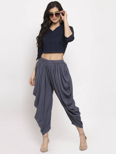 Clora Grey Rayon Dhoti Salwar