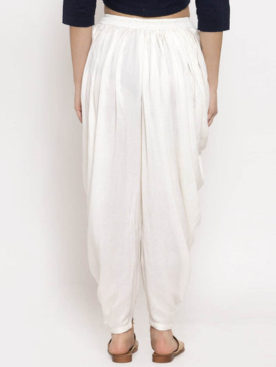 Clora Off-White Rayon Dhoti Salwar