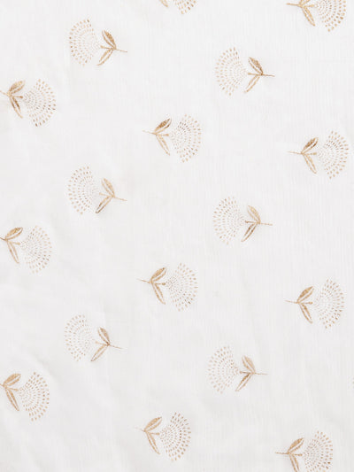 Off-white printed salwar dupatta set with elegant pattern.