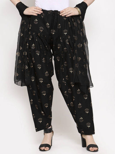 Black printed salwar with matching dupatta from Clora in cotton fabric.