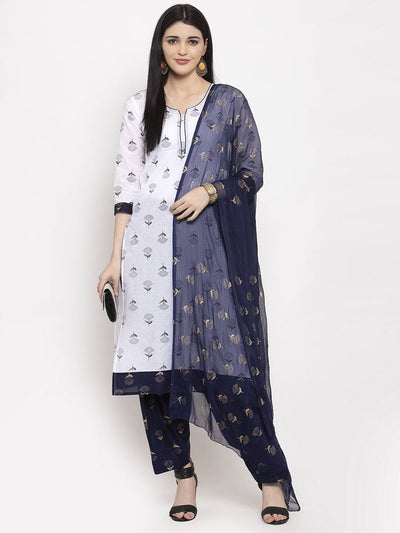 Clora Navy Blue Printed Salwar Dupatta