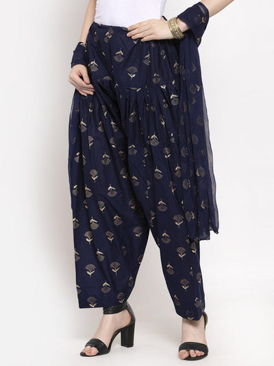Clora Navy Blue Printed Salwar Dupatta