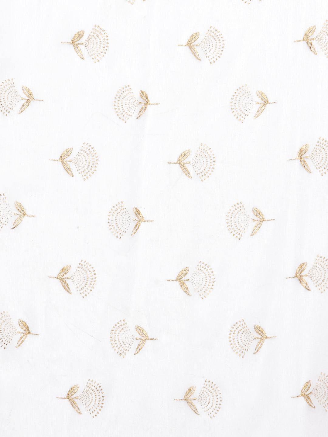 White printed salwar dupatta set with elegant design, cotton fabric.