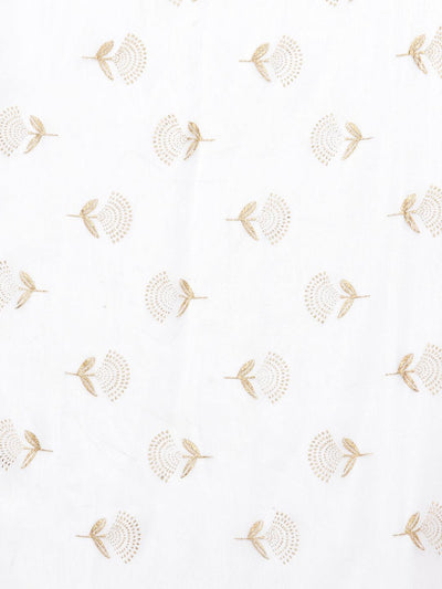 White printed salwar dupatta set with elegant design, cotton fabric.
