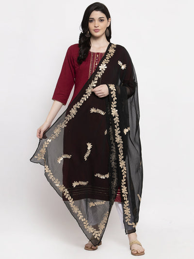 Clora Black Gotta Patti Chiffon Dupatta