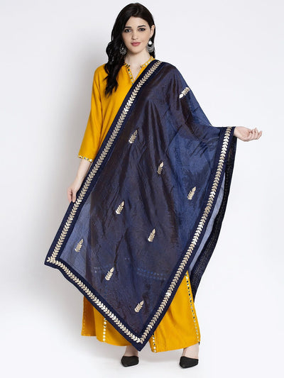 Clora Golden Heavy Mirror Work Net Dupatta