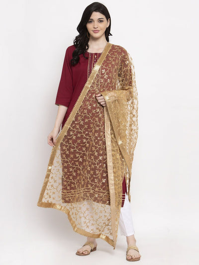 Golden Embellished Net Dupatta
